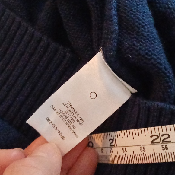 Sundry La mer navy & white striped crewneck embroidered sweater M - Picture 10 of 15